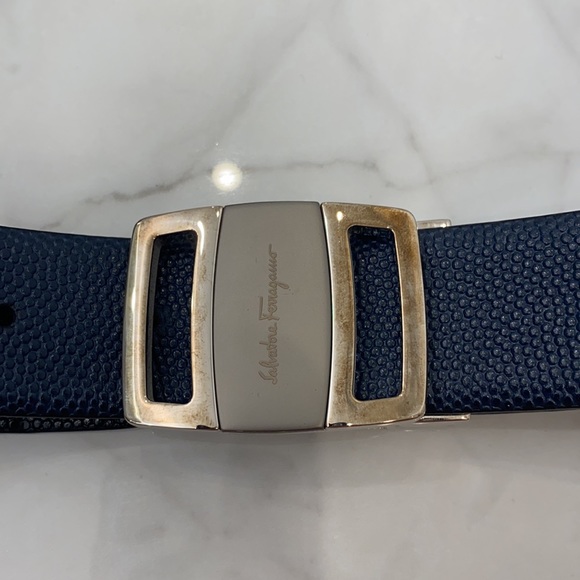 Ferragamo blue belt slightly used - Picture 2 of 4